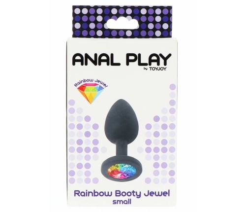 TOYJOY Rainbow Booty Jewel Small Silicone Plug with Multicolor Gem