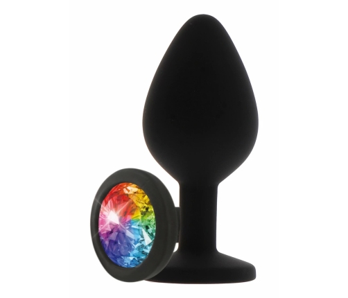 TOYJOY Rainbow Booty Jewel Medium Silicone Plug with Multicolor Gem
