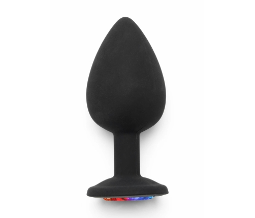 TOYJOY Rainbow Booty Jewel Large Silicone Plug with Multicolor Gem