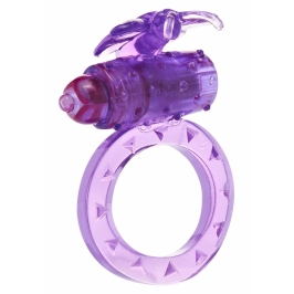 Flutter Ring Vibrating Silicone Intimate Device Black Adjustable