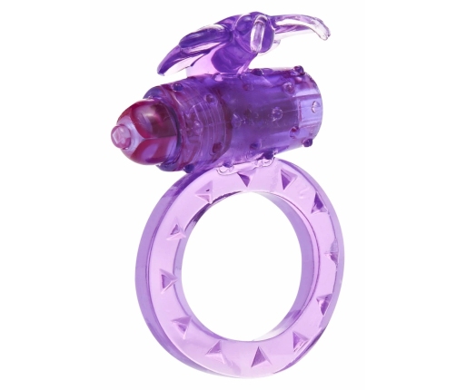 Flutter Ring Vibrating Silicone Intimate Device Black Adjustable