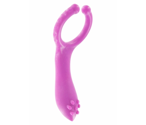 Vibrating Clit-Stim C-Ring by Dream Toys - Silicone, Textured, Black