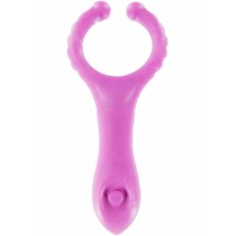 Vibrating Clit-Stim C-Ring by Dream Toys - Silicone, Textured, Black