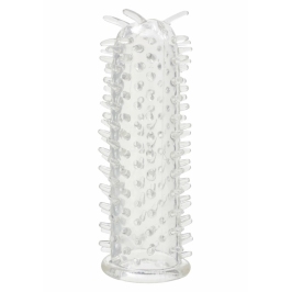 Seduction Sleeve TPR Textured Intimate Extension Transparent
