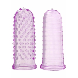Sexy Finger Ticklers TPR Finger Sleeve with Textured Surface Clear