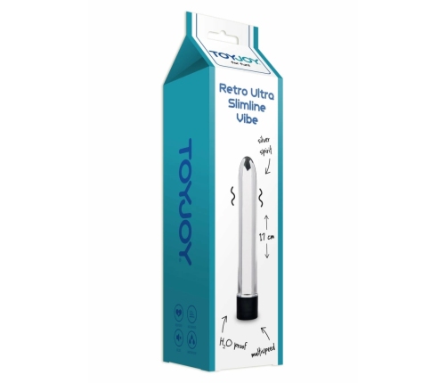 Retro Ultra Slimline Vibrator - Elegant Compact Design, Silver Finish