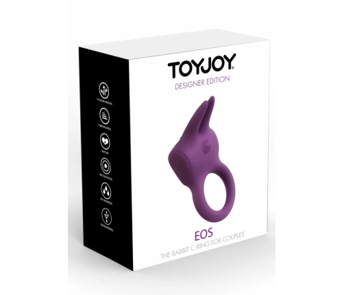 Eos The Rabbit C-Ring Twin Motor Silicone Intimate Ring, Black