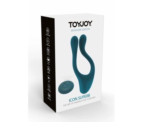 TOYJOY Icon 2 Superb Couples Massager Remote Control Silicone Blue