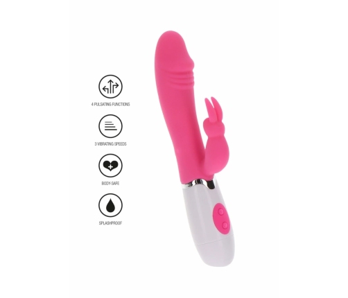 ToyJoy Funky Rabbit Vibrator Silicone Multi-Mode Splashproof Pink