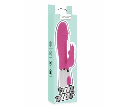 ToyJoy Funky Rabbit Vibrator Silicone Multi-Mode Splashproof Pink
