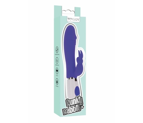 ToyJoy Funky Rabbit Vibrator 100% Silicone, 4 Modes, Vivid Colour, Splashproof