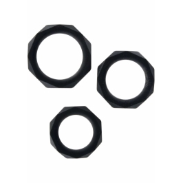 TOYJOY Power Halo C-Ring Set Silicone Adjustable 3 Sizes Black TOYJOY Power Halo C-Ring Set Silicone Adjustable 3 Sizes Black