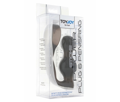 TOYJOY Power Plug & Ring Set Flexible TPE Waterproof Black