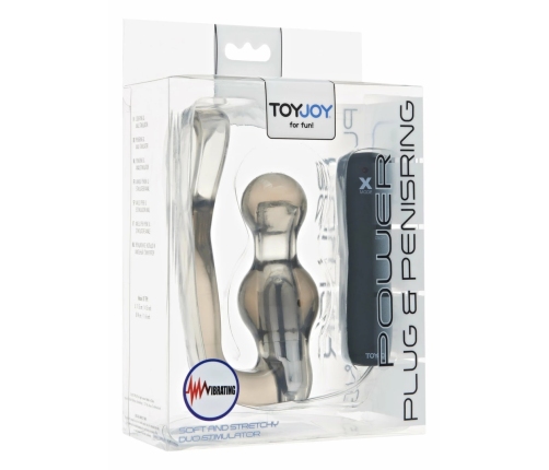 TOYJOY Power Vibrating Plug & Ring Set with Wired Control, Black