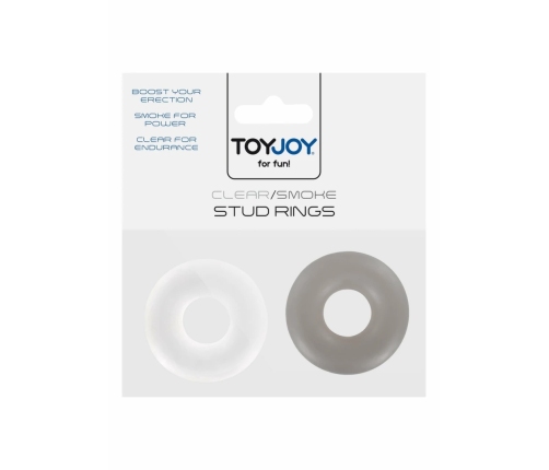 ToyJoy Stud Rings 2 pcs Adjustable Silicone Support Set Black