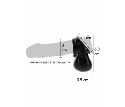 Manpower by TOYJOY Triple Pipe C-Ring Black TPR Support System 3cm/3.5cm