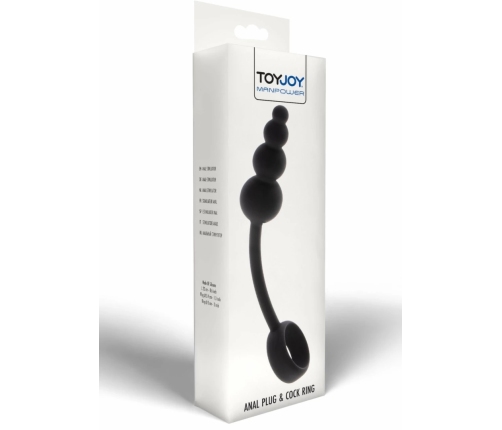 Manpower by TOYJOY Anal Plug & Performance Ring Silicone Black