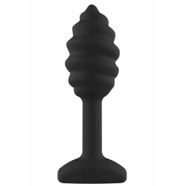 ToyJoy Swirl Plug Black 9.2 cm - Textured Silicone Anal Model