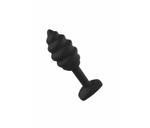 ToyJoy Swirl Plug Black 9.2 cm - Textured Silicone Anal Model