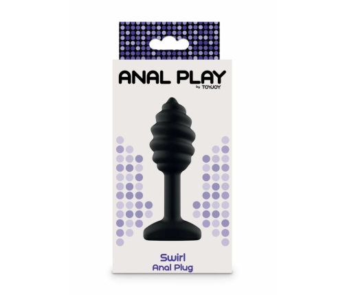 ToyJoy Swirl Plug Black 9.2 cm - Textured Silicone Anal Model