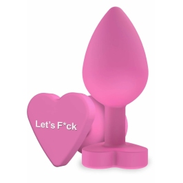 ToyJoy Booty Sweethearts Silicone Plug Heart Base Let's F*ck Black