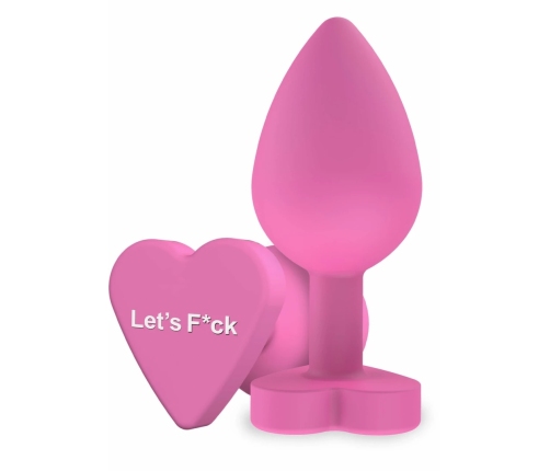 ToyJoy Booty Sweethearts Silicone Plug Heart Base Let's F*ck Black