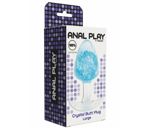 ToyJoy Crystal Large Plug - Liquid Silicone, Crystal Accent, Wide Base
