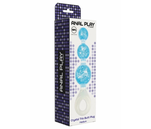 ToyJoy Crystal Trio Medium - Silicone Anal Plug with Crystal Accents