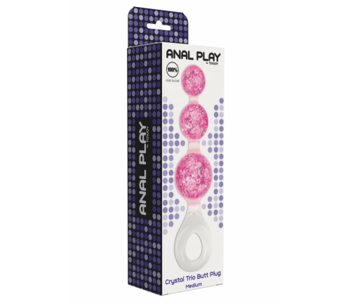 ToyJoy Crystal Trio Medium Plug - Liquid Silicone, Sparkling Design