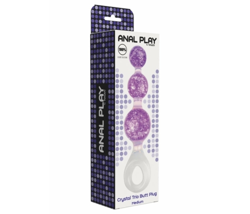 ToyJoy Crystal Trio Medium Plug - Liquid Silicone, Sparkling Design