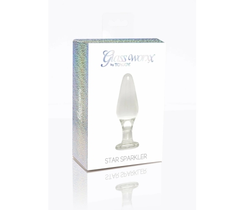 TOYJOY GLASS WORXX Star Sparkler - Glass Plug, Tapered, Clear