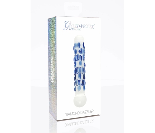 TOYJOY GLASS WORXX Diamond Dazzler Dong Blue Glass Intimate Model