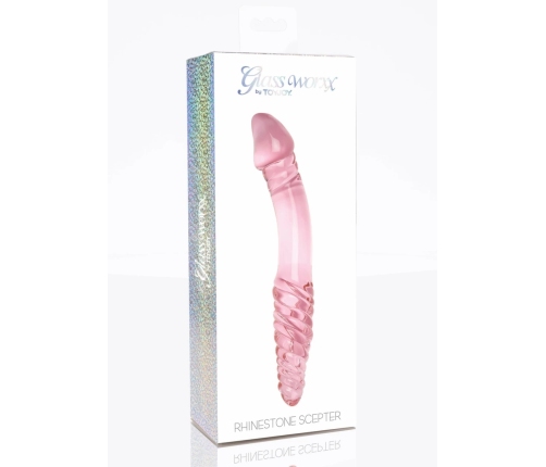 TOYJOY GLASS WORXX Dual-Ended Rhinestone Wand Pink Glass 21 cm