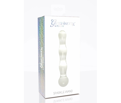 TOYJOY GLASS WORXX Sparkle Wand - Glass Intimate Massager, Wavy Design