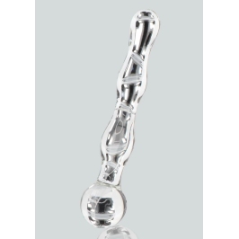 TOYJOY GLASS WORXX Sparkle Wand - Glass Intimate Massager, Wavy Design