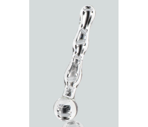 TOYJOY GLASS WORXX Sparkle Wand - Glass Intimate Massager, Wavy Design