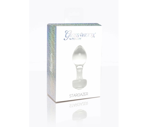 TOYJOY GLASS WORXX Stargazer Glass Plug Medium Clear