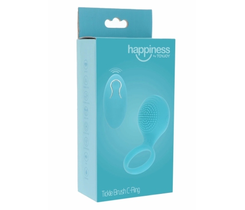 ToyJoy Tickle Brush C-Ring Vibrating Silicone Intimate System Black