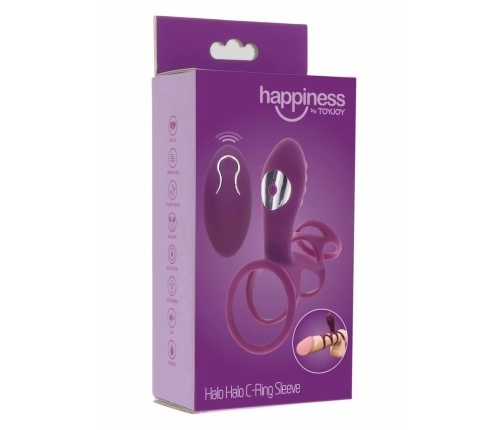 ToyJoy Halo Halo C-Ring Sleeve Intimate Silicone Ring Vibrating Black