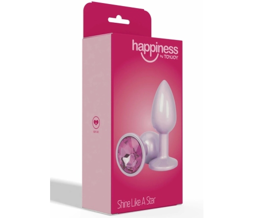 ToyJoy HAPPINESS Shine Like A Star Plug with Gemstone Accent, Silicone, Black