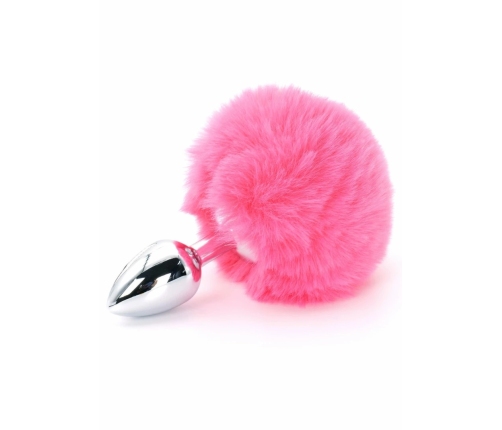 ToyJoy HAPPINESS Enchanting Bunnytail Aluminum Plug with Faux Fur Tail Silver