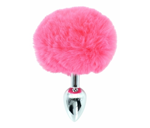ToyJoy HAPPINESS Enchanting Bunnytail Aluminum Plug with Faux Fur Tail Silver