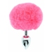 ToyJoy HAPPINESS Enchanting Bunnytail Aluminum Plug with Faux Fur Tail Silver