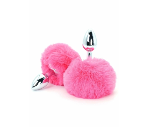 ToyJoy HAPPINESS Enchanting Bunnytail Aluminum Plug with Faux Fur Tail Silver