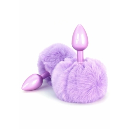 ToyJoy HAPPINESS Enchanting Bunnytail Aluminum Plug with Faux Fur Tail Silver