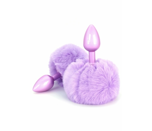 ToyJoy HAPPINESS Enchanting Bunnytail Aluminum Plug with Faux Fur Tail Silver