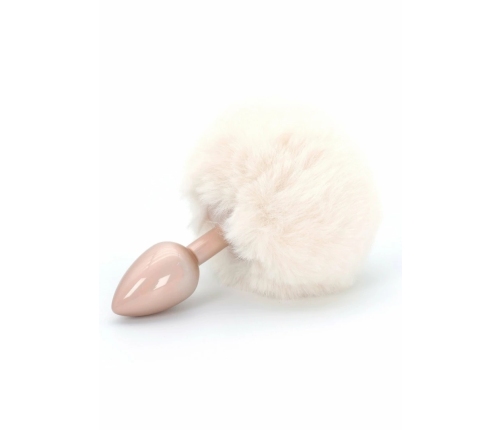 ToyJoy HAPPINESS Enchanting Bunnytail Aluminum Plug with Faux Fur Tail Silver