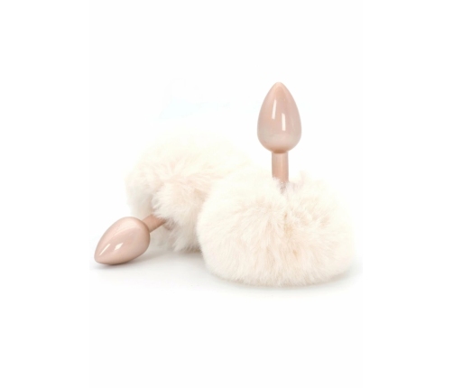 ToyJoy HAPPINESS Enchanting Bunnytail Aluminum Plug with Faux Fur Tail Silver