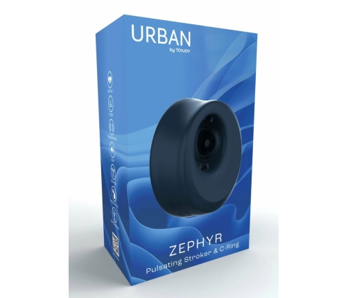 ToyJoy Zephyr Pulsating Intimate Machine & Adjustable C-Ring Black