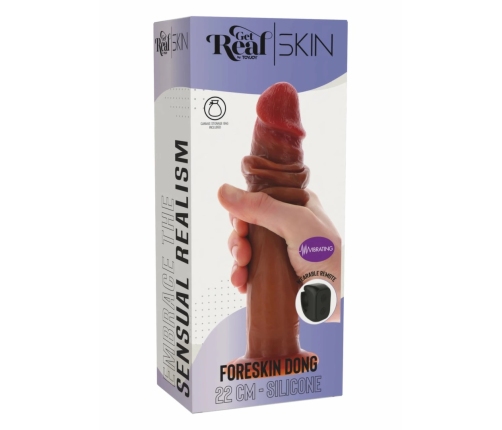 ToyJoy Foreskin Dong Vibrating Silicone 22 cm Dual Density with Remote